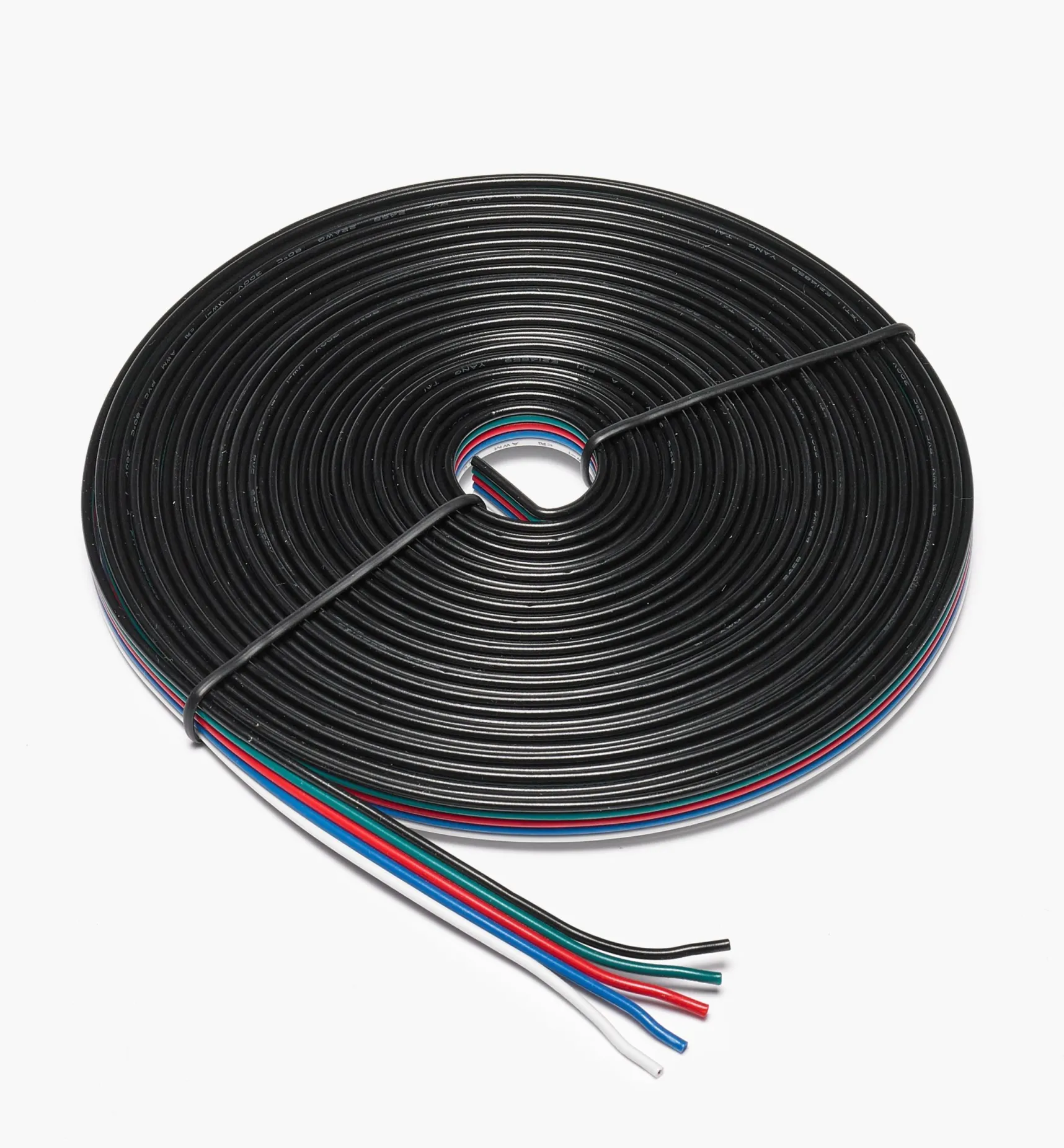 Discount 22 Ga. Five-Conductor Flat Ribbon Wire For RGB+W LED Tape Lights Lighting