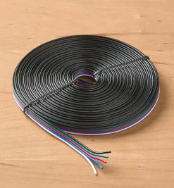Discount 22 Ga. Five-Conductor Flat Ribbon Wire For RGB+W LED Tape Lights Lighting