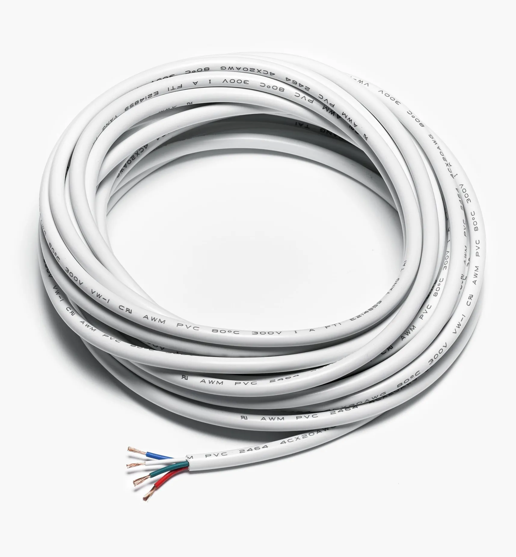 Clearance 20 Ga. Four-Conductor In-Wall Wire For Color-Controlled (RGB) LED Lighting (12V) Lighting