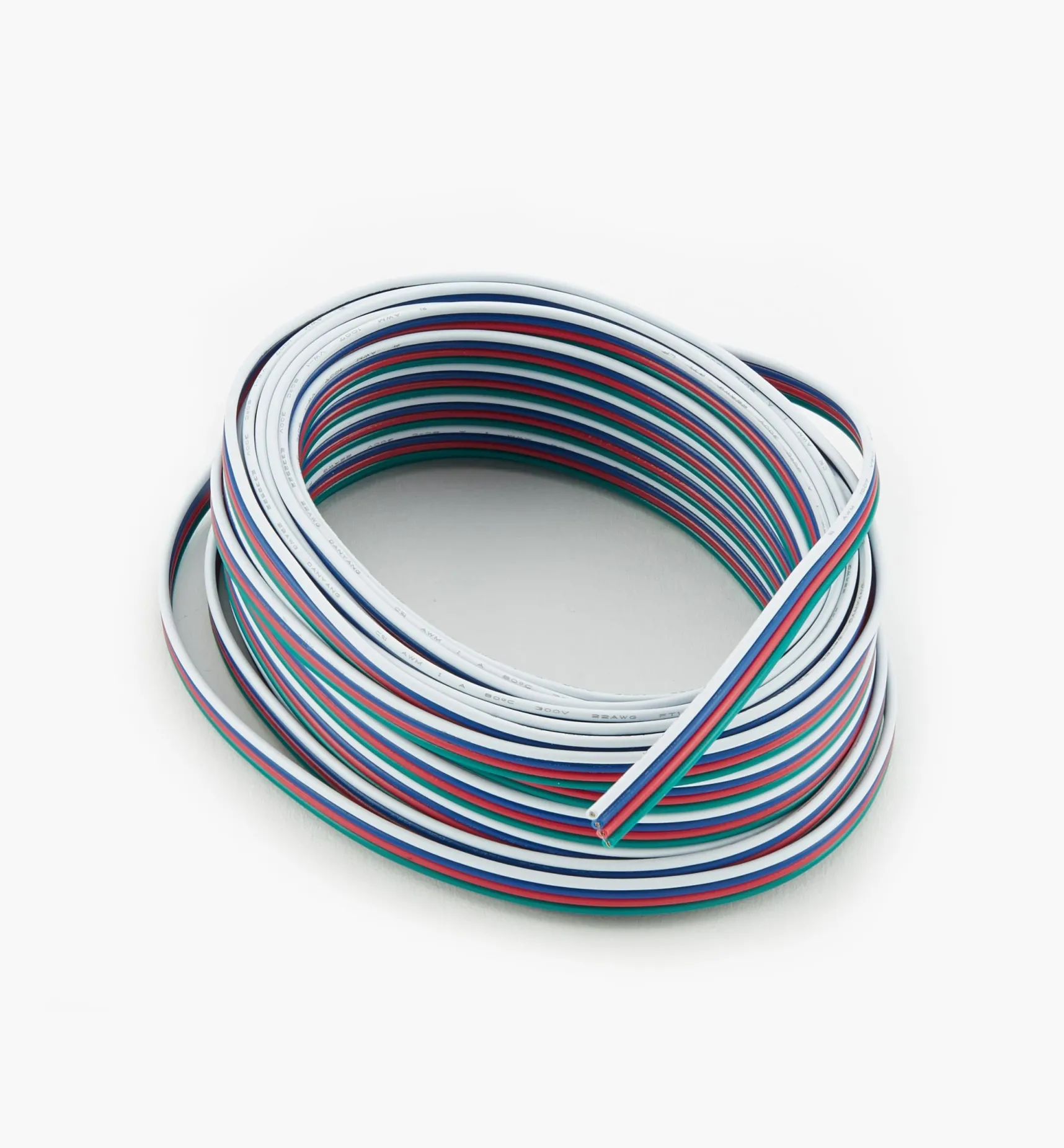 Clearance 22 Ga. Stranded Four-Conductor Wire For Color-Controlled (RGB) LED Lighting (12V) Lighting