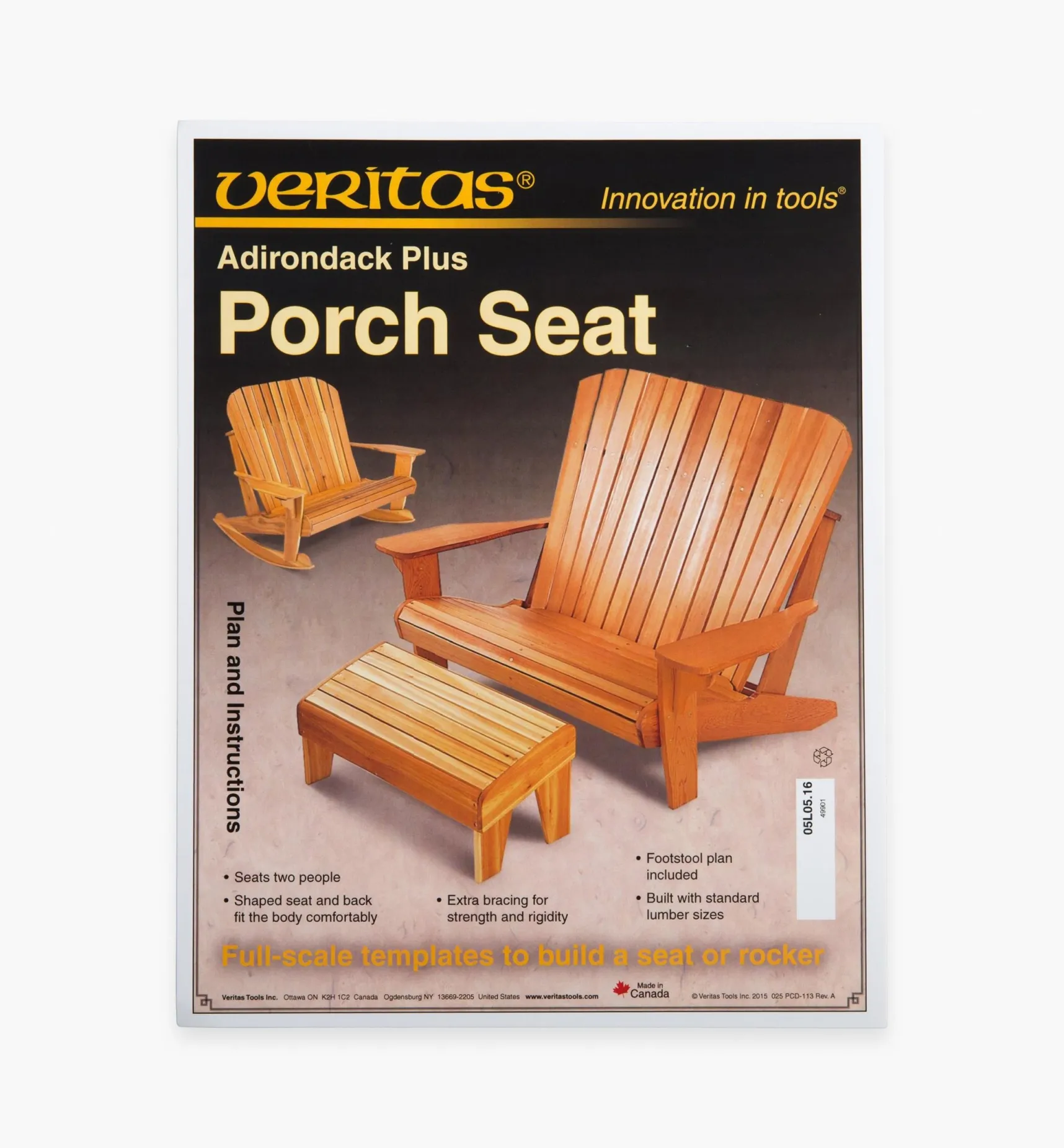 Outlet Adirondack Plus Seat/Rocker Plan Plans