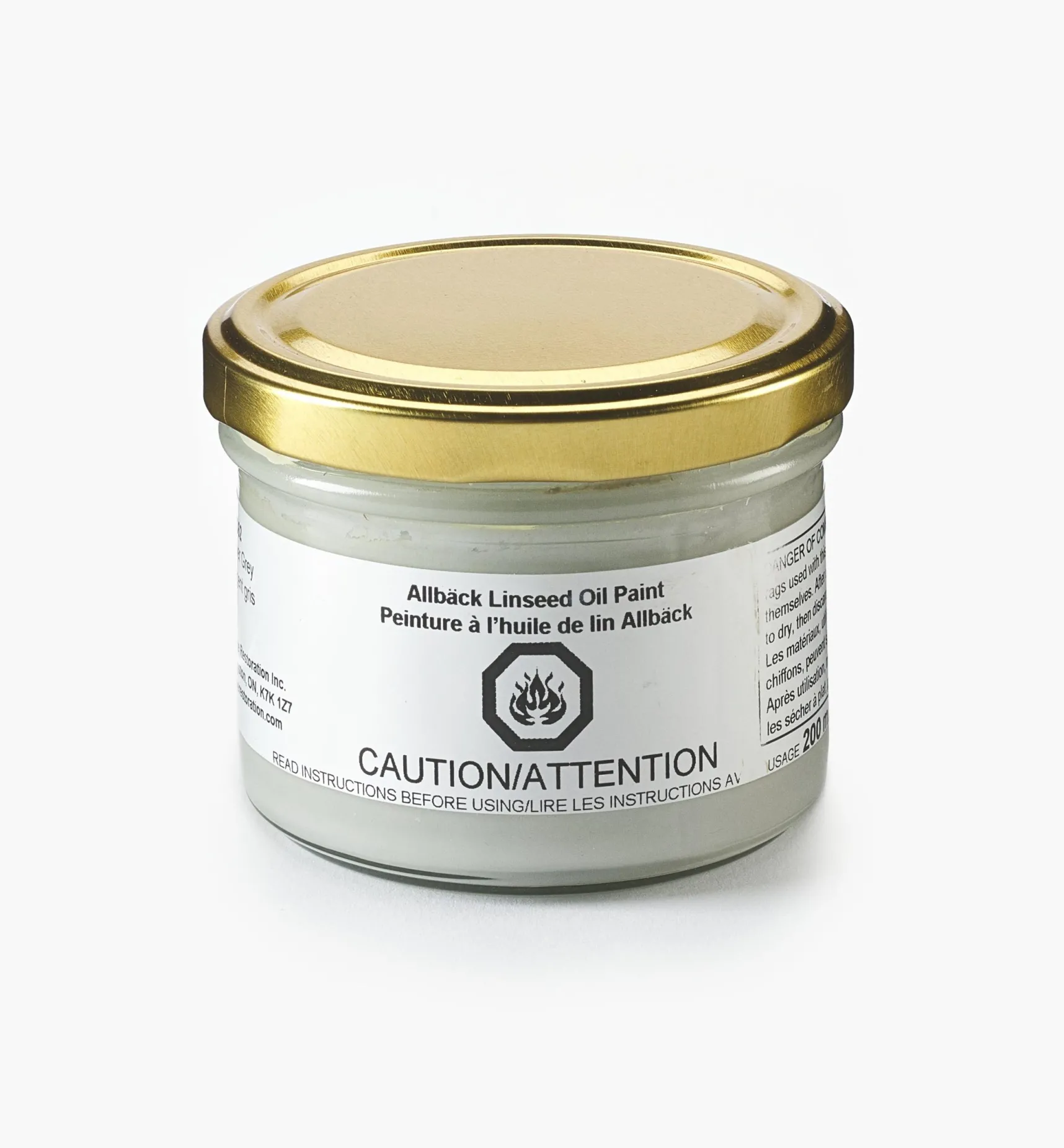 Allbäck Silver Gray Linseed Oil Paint Supplies