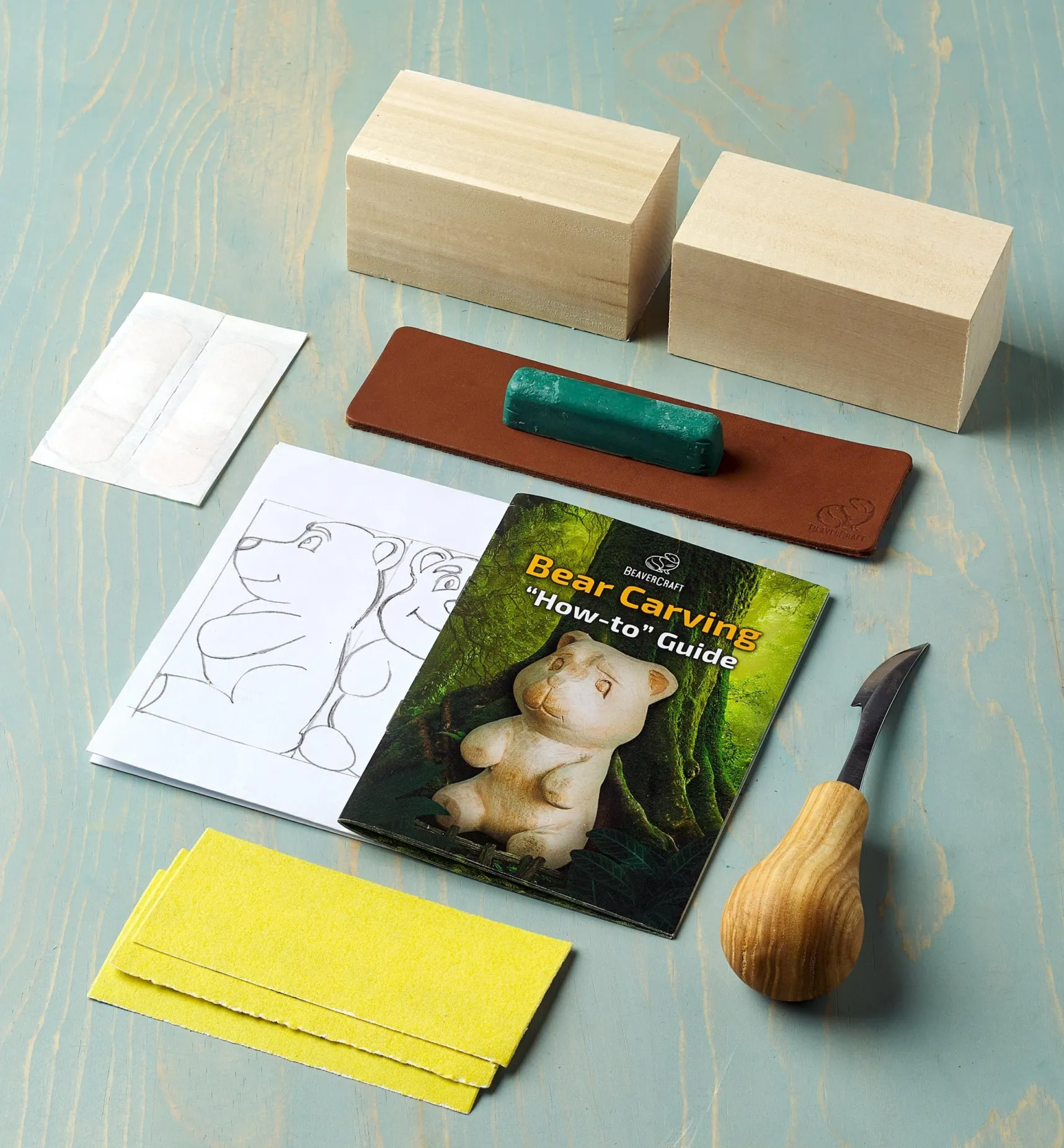 New BeaverCraft Bear Carving Kit Supplies