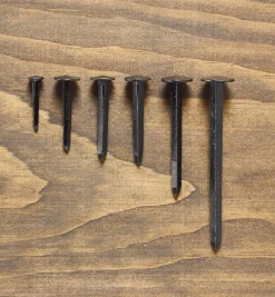 Clearance Black Steel Diamond-Head Forged Nails From Clouterie Rivierre Fasteners