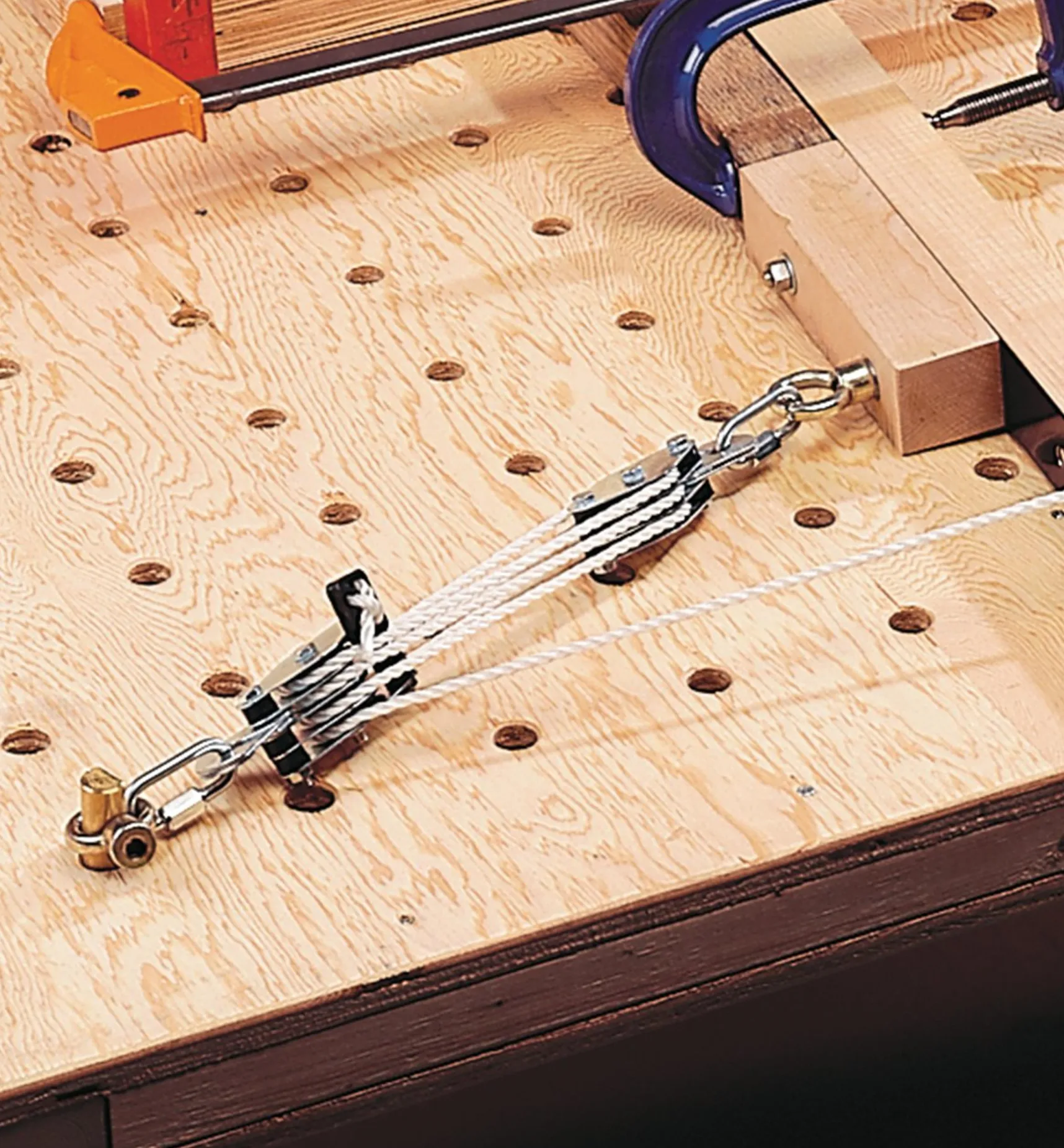 Outlet Block And Tackle System For Steam Bending Jigs, Guides & Fixtures