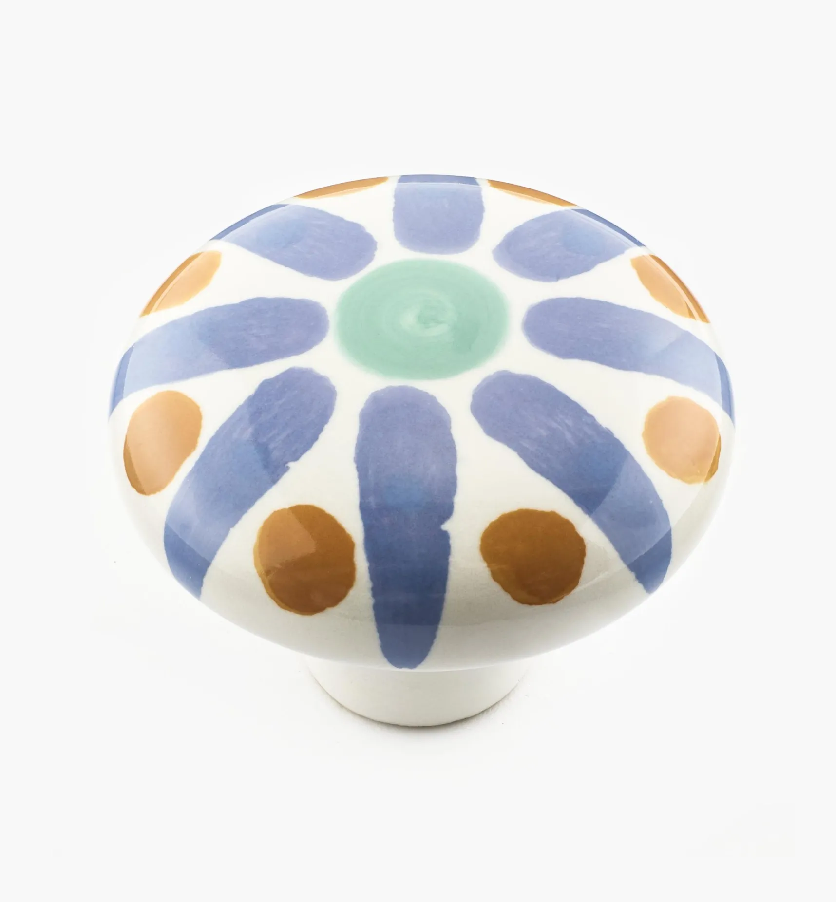 Discount Blue Sunburst Painted Ceramic Knobs Knobs
