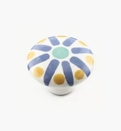 Discount Blue Sunburst Painted Ceramic Knobs Knobs
