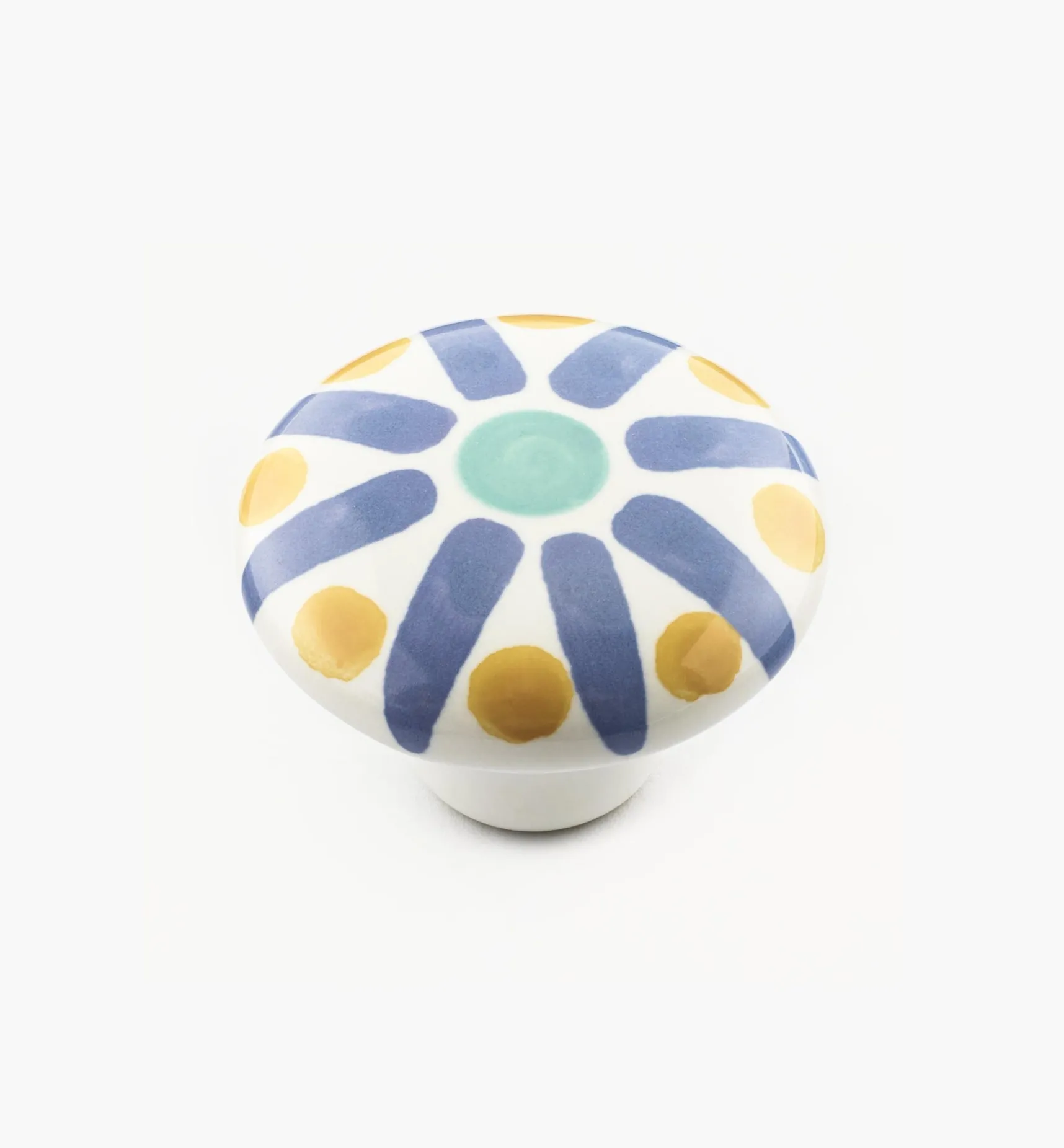 Discount Blue Sunburst Painted Ceramic Knobs Knobs