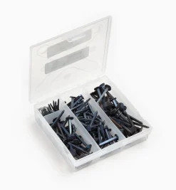 Sale Blued Steel Diamond-Head Forged Nails From Clouterie Rivierre, 140 Assorted Pieces Fasteners