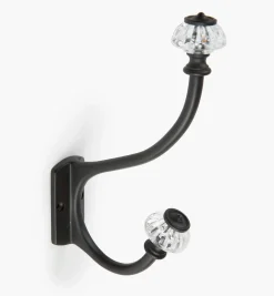 Outlet Brass Coat Hook With Victorian Crystal Knobs Hooks