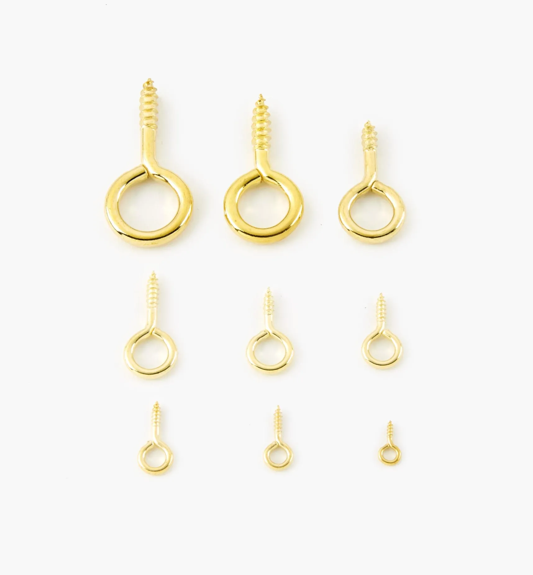 Clearance Brass-Plated Screw Eyes Hooks