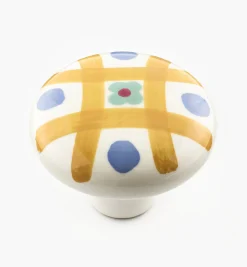 Hot Brown Checker Painted Ceramic Knobs Knobs
