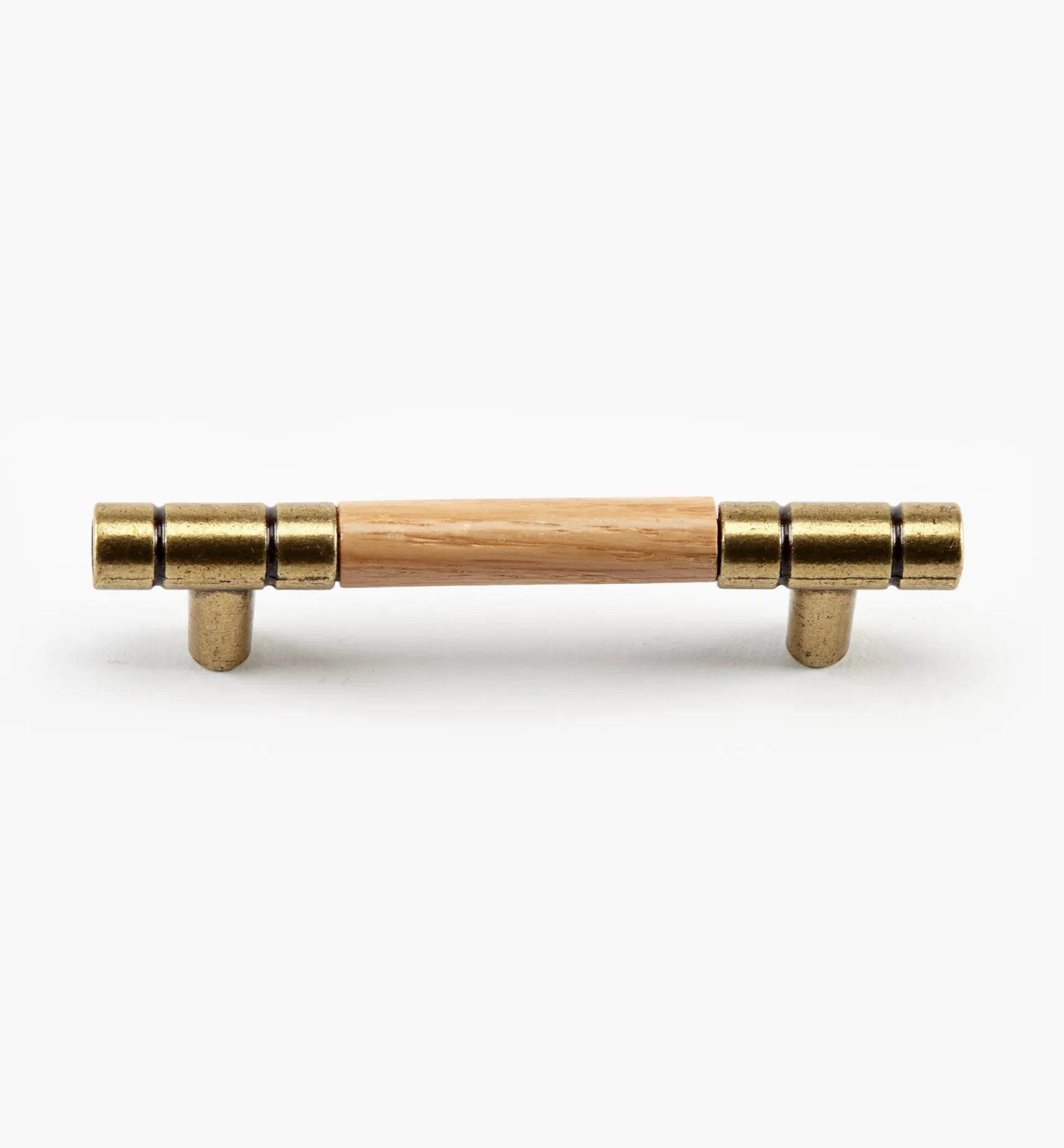 Outlet Burnished Brass Oak Insert Pull Handles