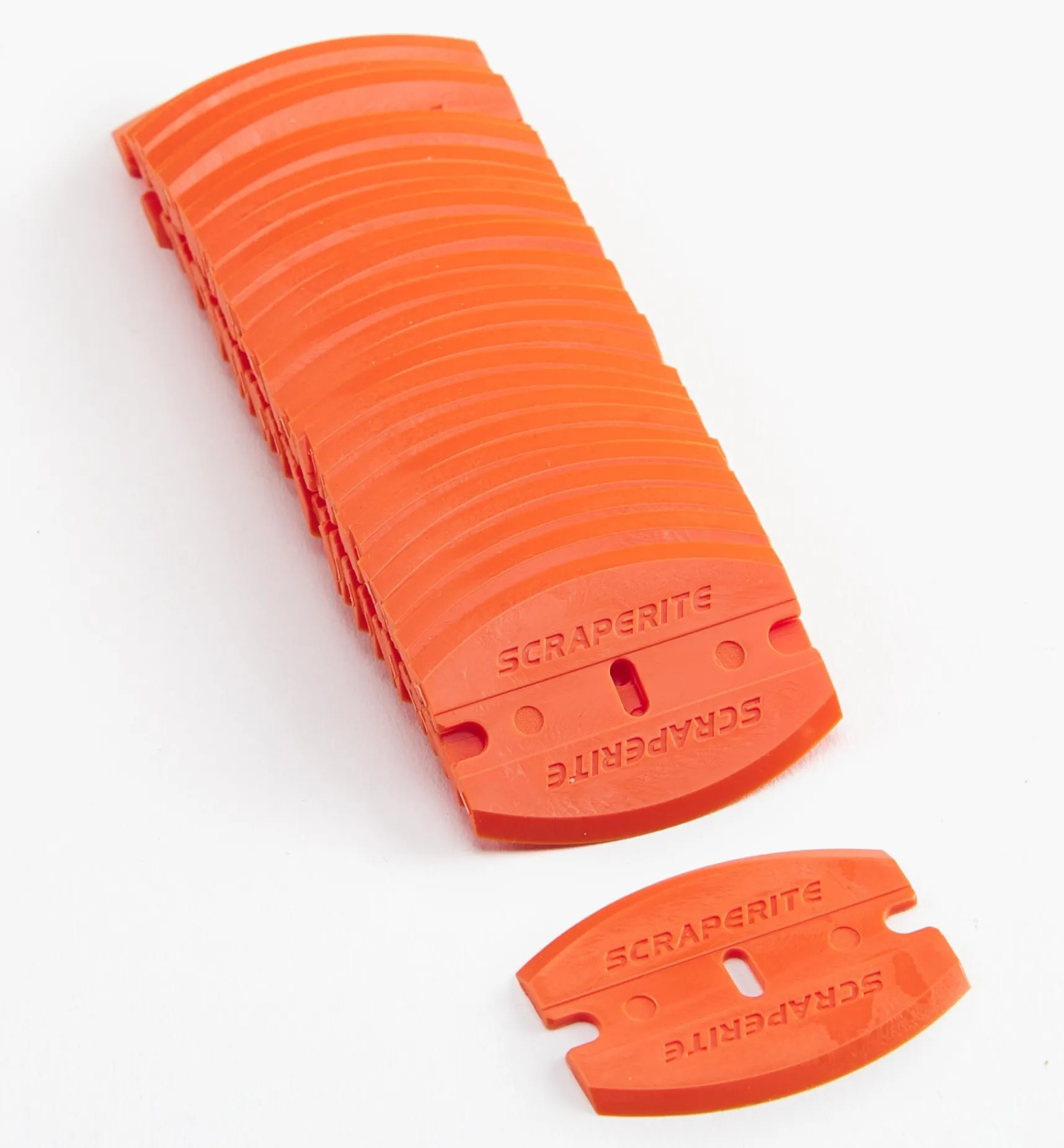 Discount Curved Orange Plastic Razor Blades Scrapers