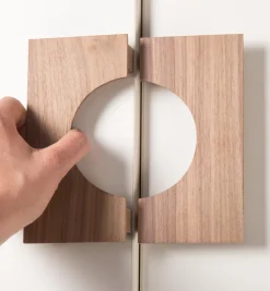 New Danish Walnut Semicircular Framed Pull Pulls