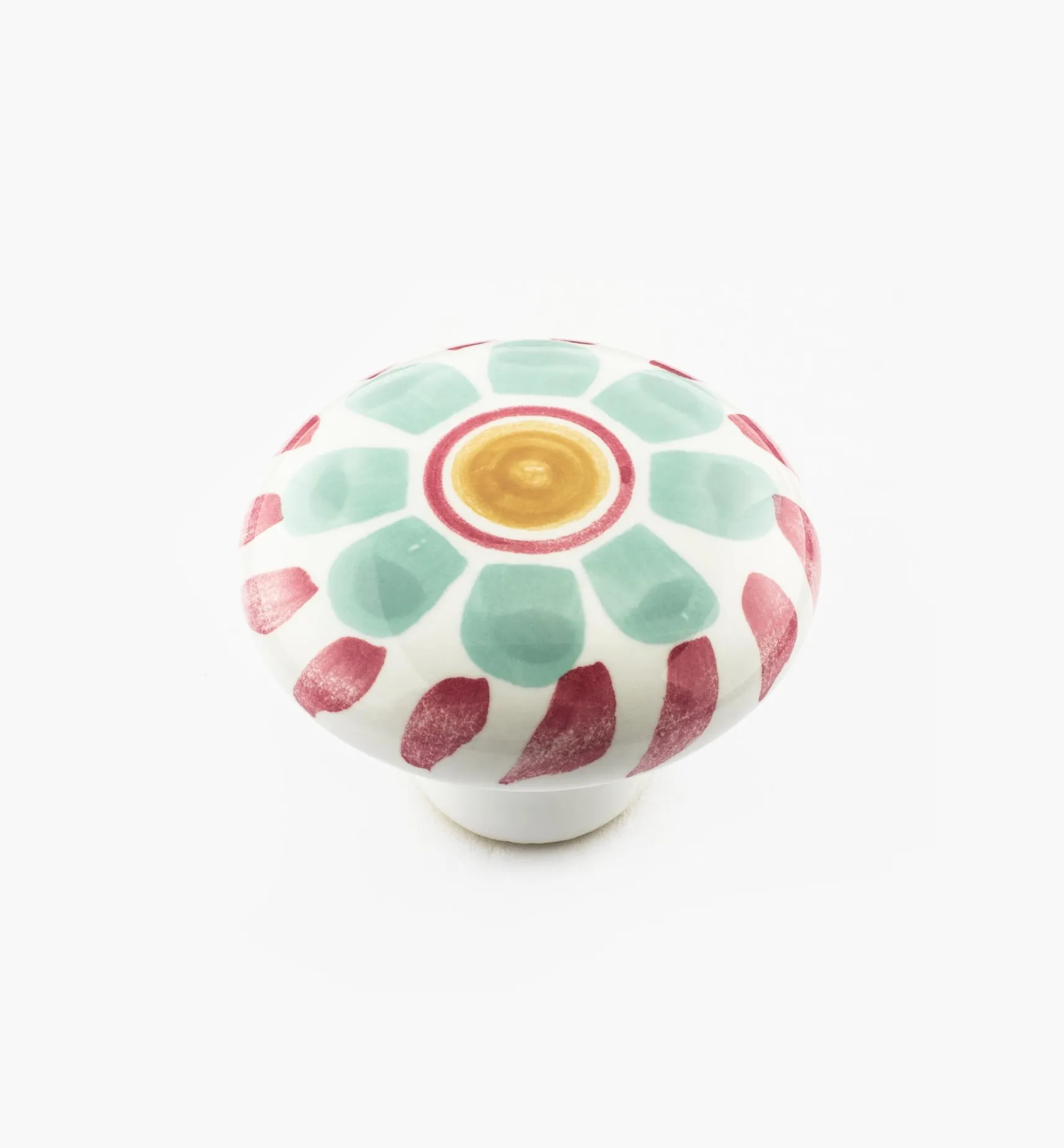 Green Floral Painted Ceramic Knobs Knobs