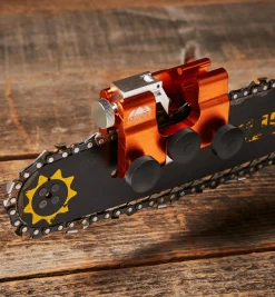 Hand-Crank Chain-Saw Sharpener Sharpening