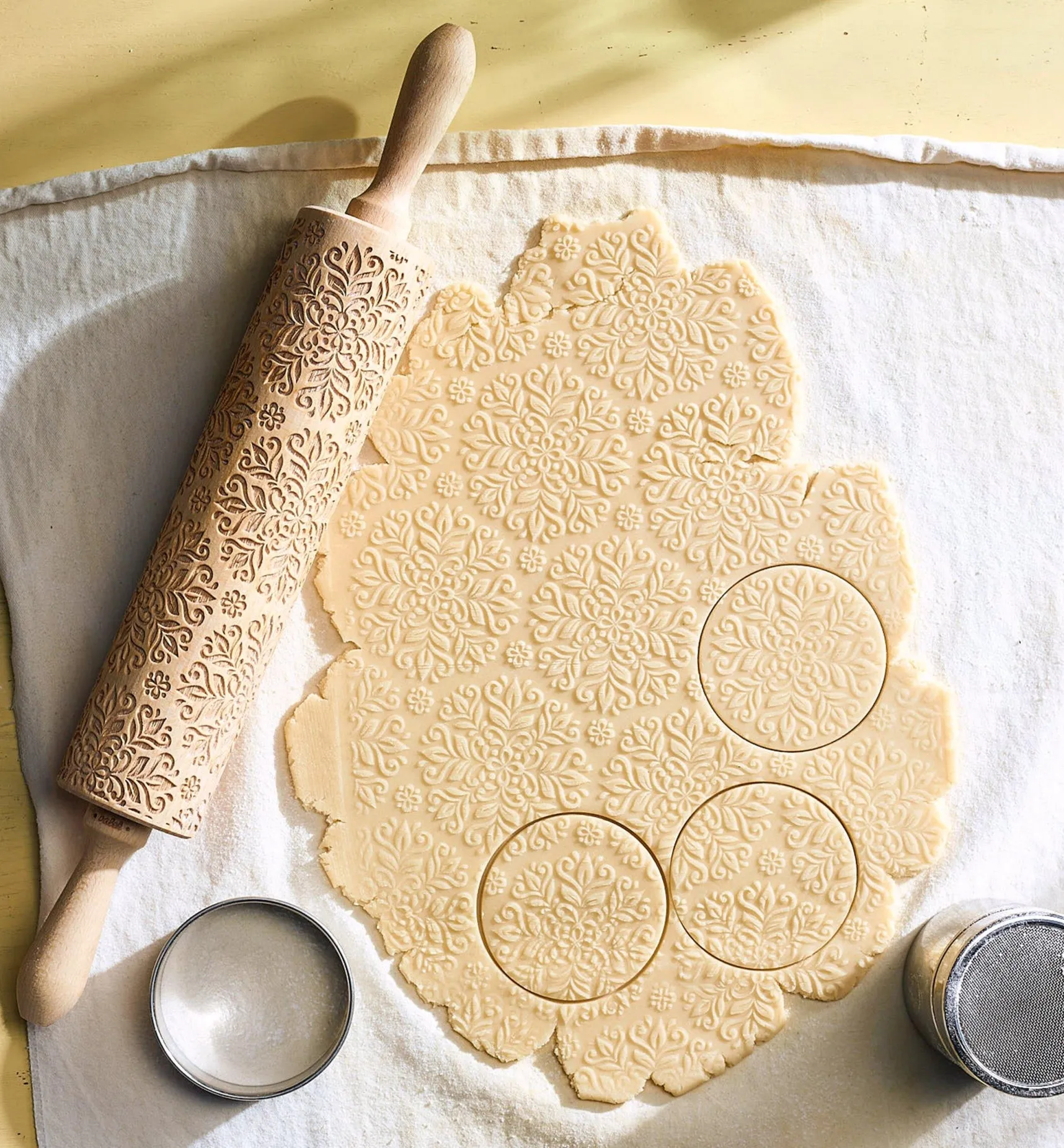 Outlet Kaleidoscope Embossing Rolling Pin Bakeware