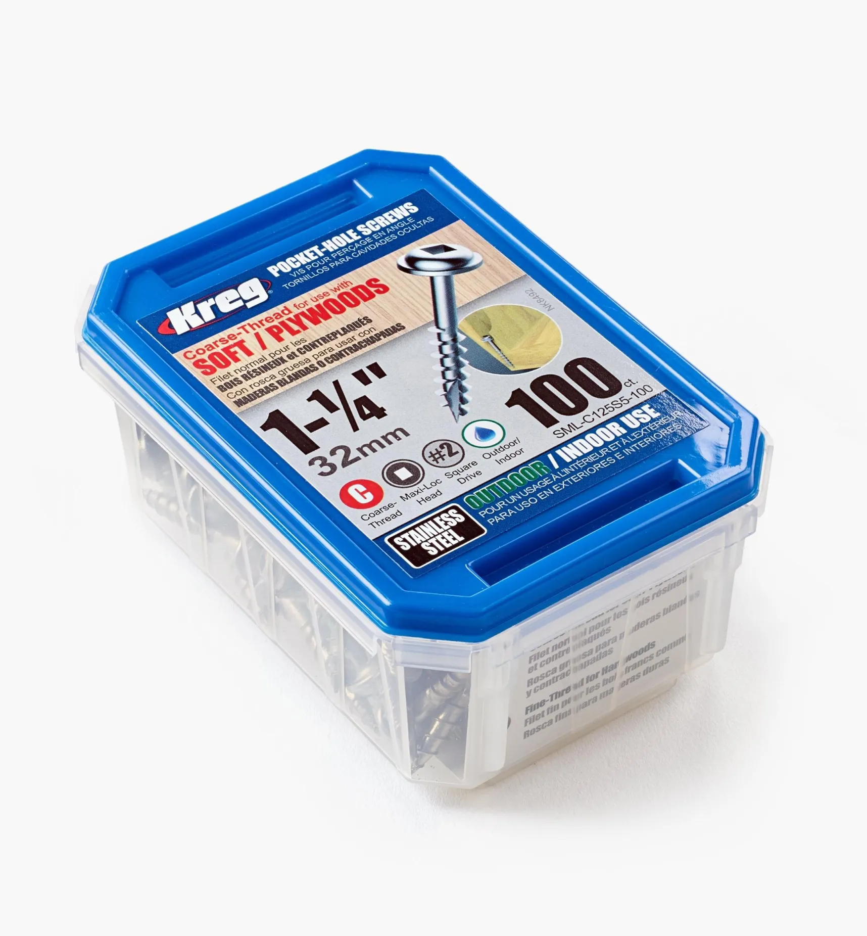 Kreg Stainless-Steel Exterior Pocket-Hole Screws Screws