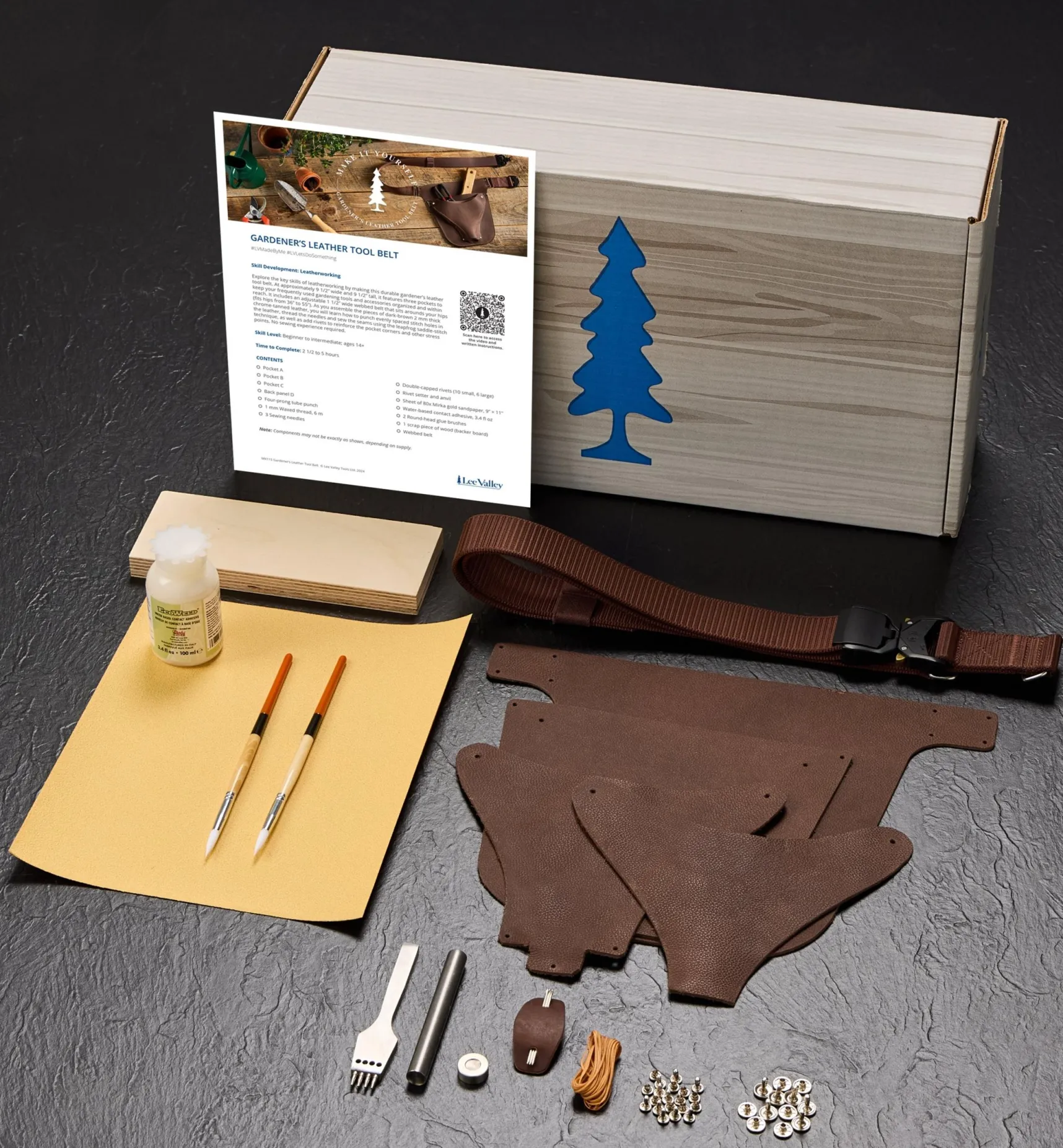 Outlet Make It Yourself Gardener's Leather Tool Belt Kit Supplies