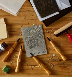 Hot Make It Yourself Linocut Printmaking Kit Supplies
