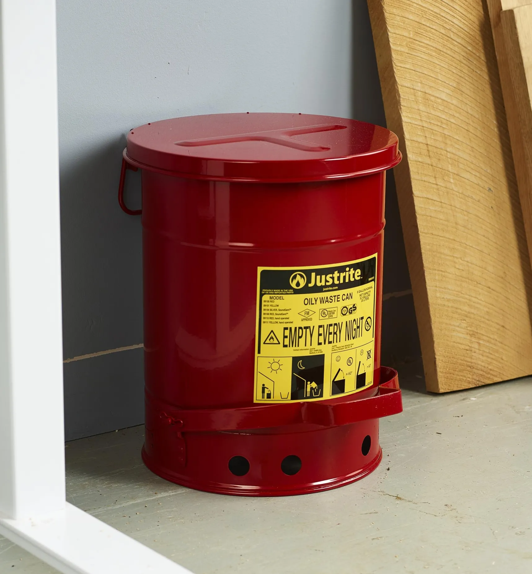 Hot Metal Can For Flammable Waste Workshop