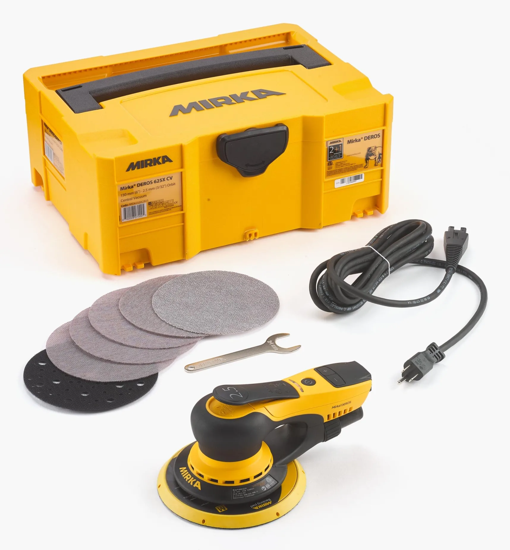 Mirka DEROS 6" Random-Orbit Electric Sander, 2.5mm Orbit, With Systainer Case Power Tools