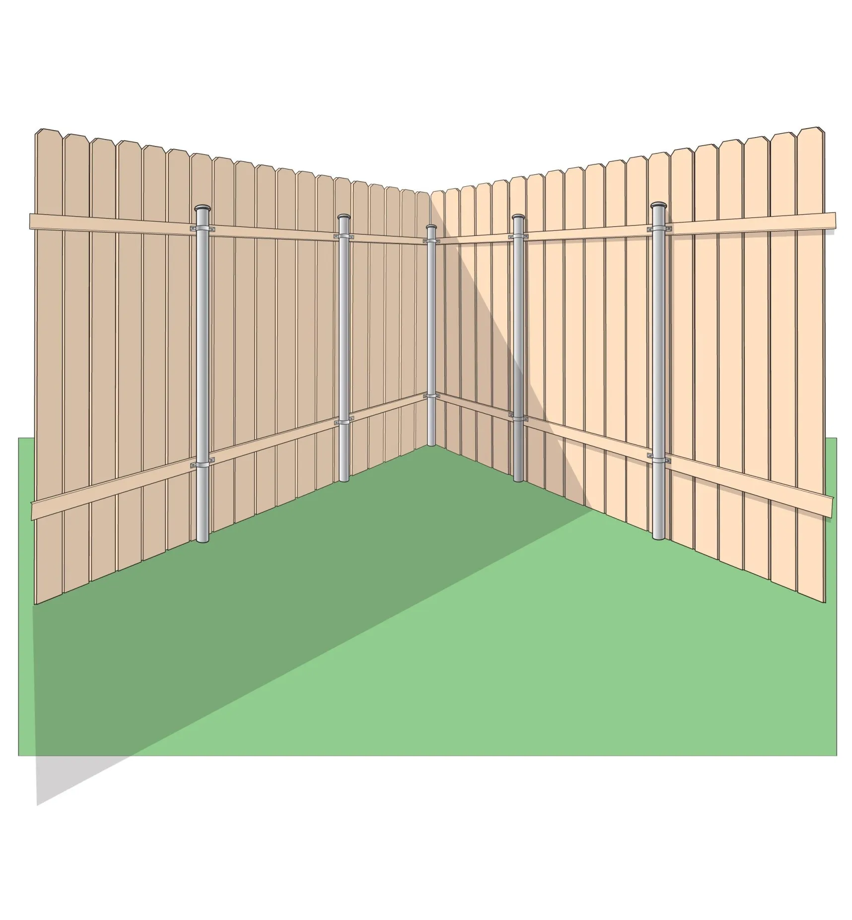 Best Ozco Wood-Metal Fence Corner Bracket Outdoor Hardware