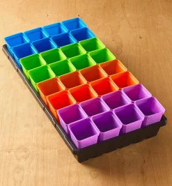 32-Pack Of 2 1/2" Multicolor Pots With Propagation Tray Seed Starting