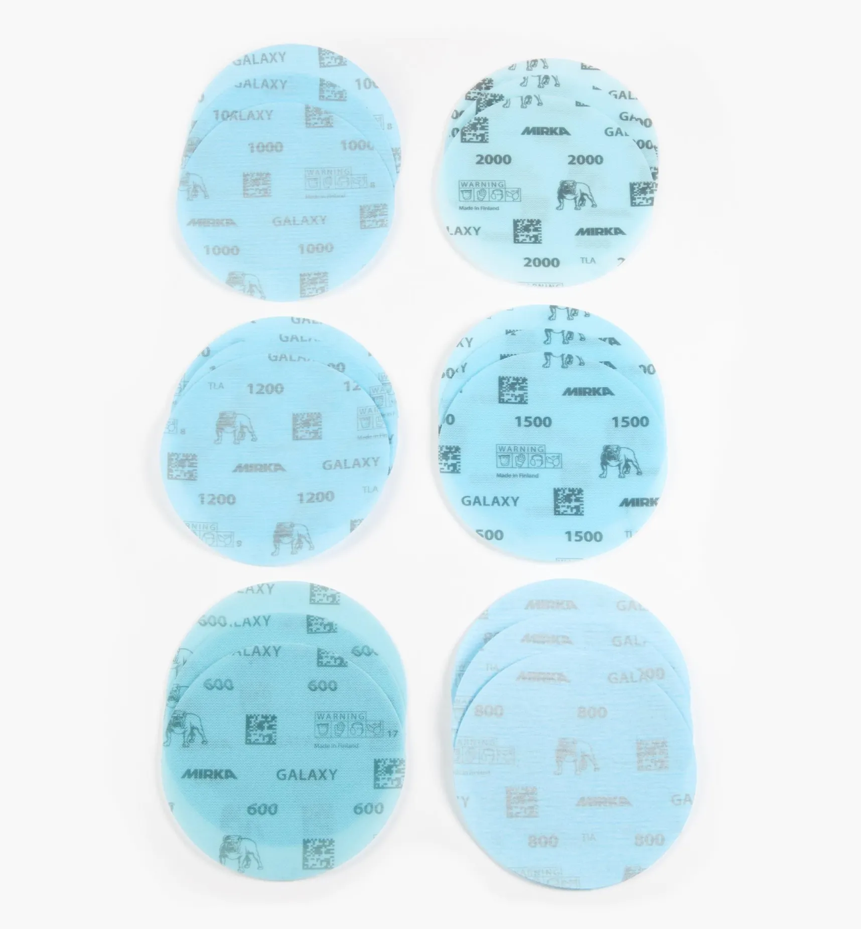 Clearance 18-Pc. Sample Pack Of Mirka 5" Fine Galaxy Grip Discs Supplies
