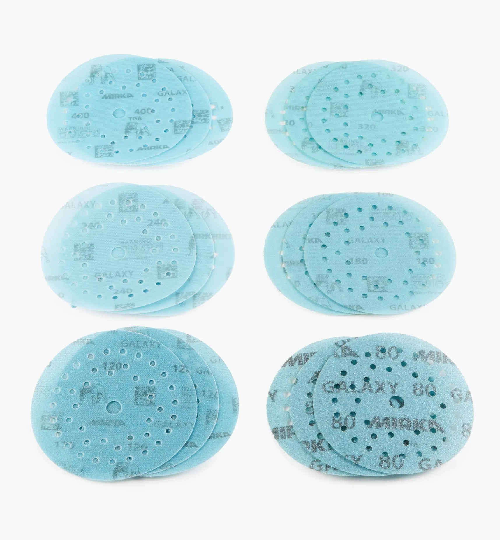 Clearance 18-Pc. Sample Pack Of Mirka 5" Galaxy Multifit Grip Discs Supplies