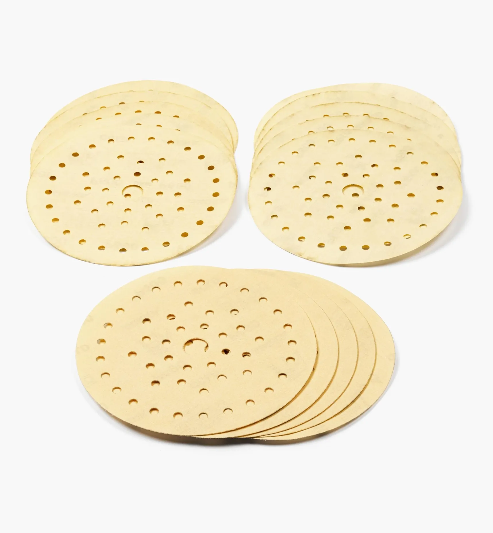 Outlet 15-Pc. Sample Pack Of Mirka 6" Fine 50-Hole Gold Multifit Grip Discs Supplies