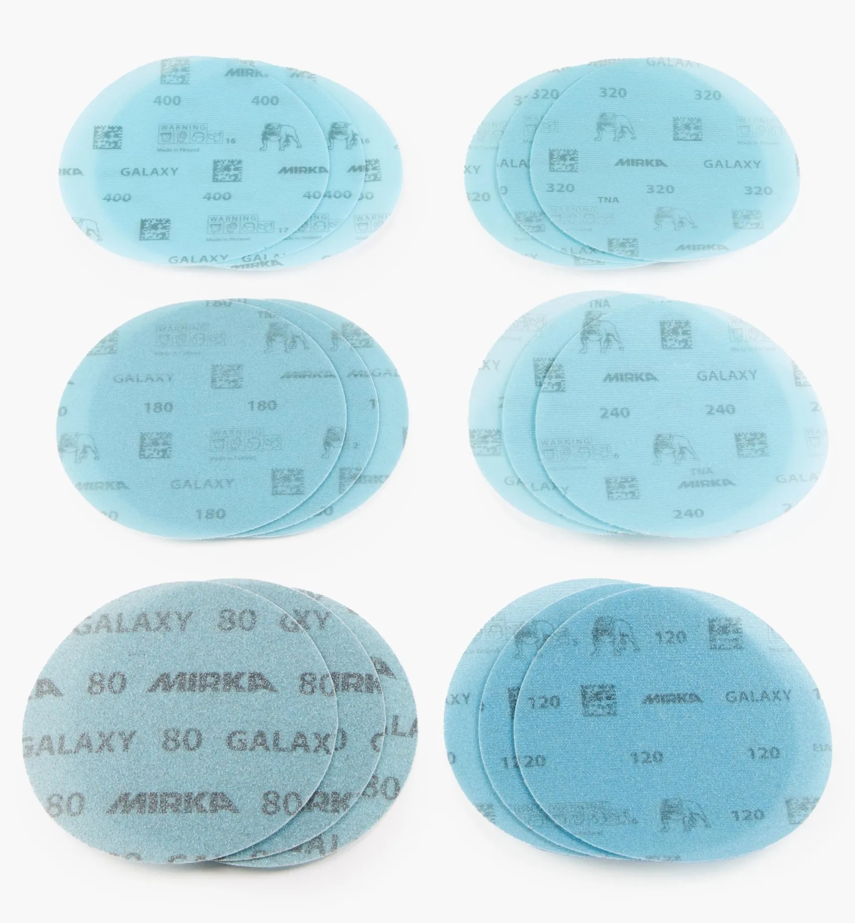 Outlet 18-Pc. Sample Pack Of Mirka 6" Galaxy Grip Discs Supplies