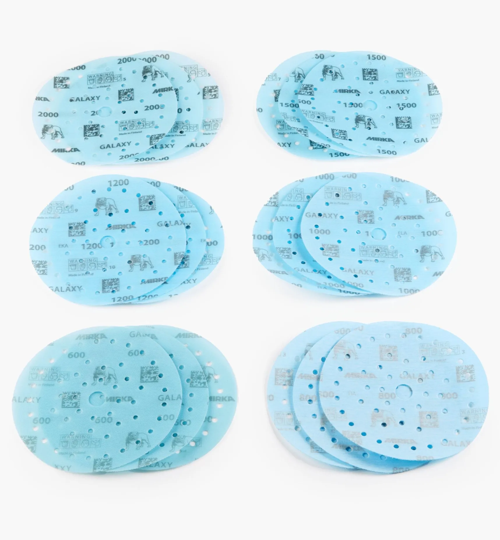 Discount 18-Pc. Sample Pack Of Mirka 6" Fine Galaxy Multifit Grip Discs Supplies