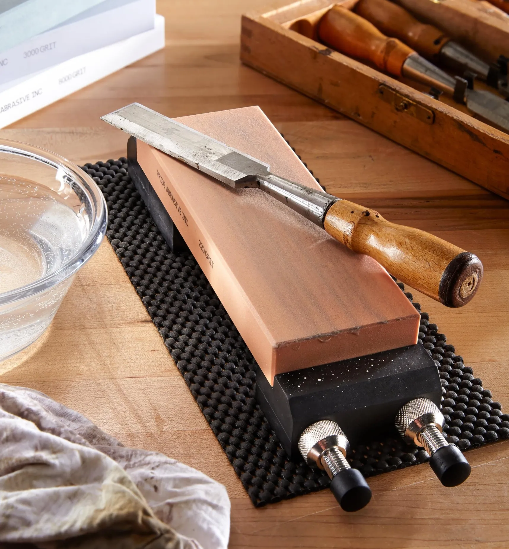 Outlet Pride Abrasive Ceramic Water Stones With Wooden Box Sharpening