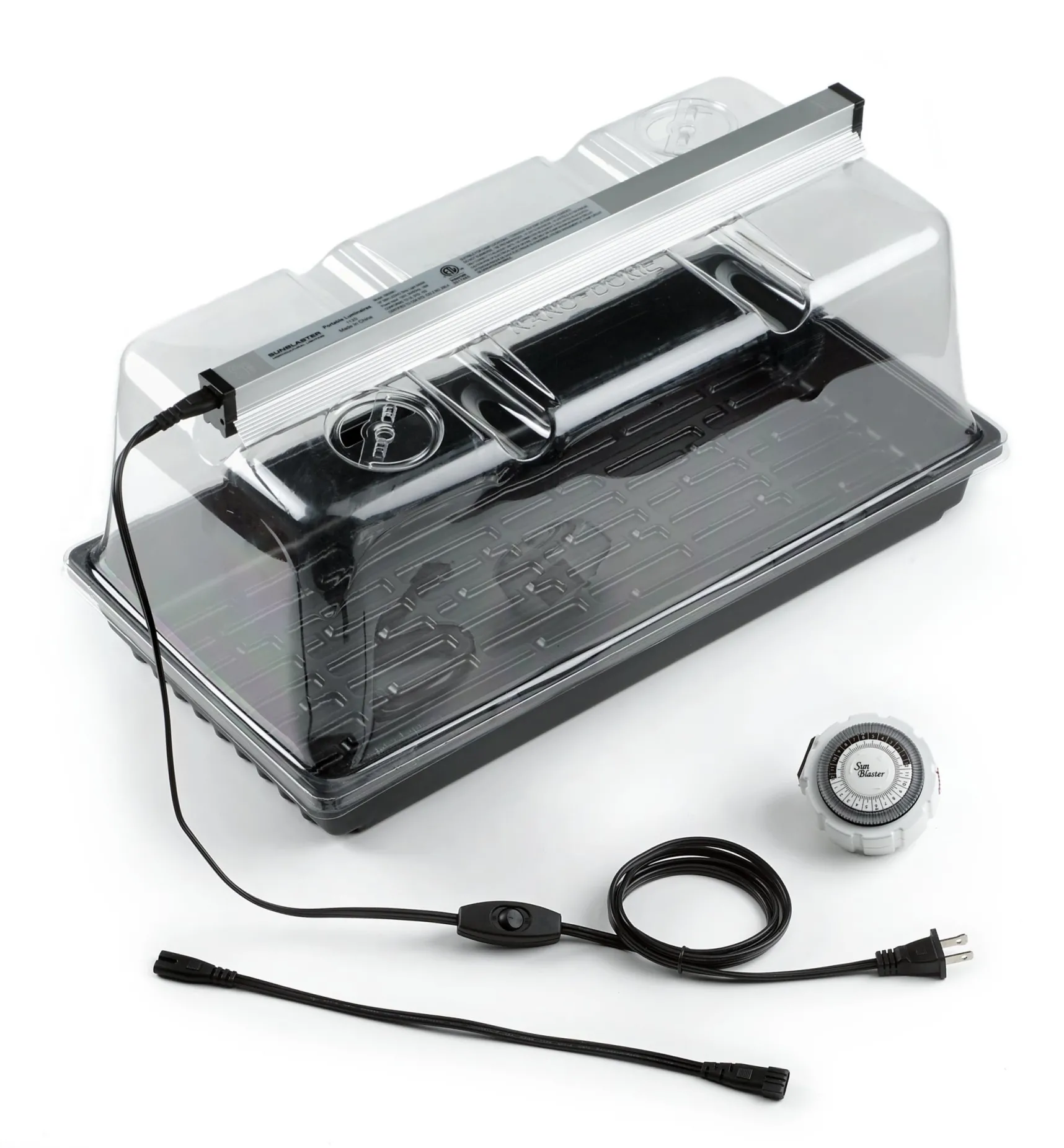 Discount Propagation Tray, Dome, Grow Light & Timer Set Seed Starting