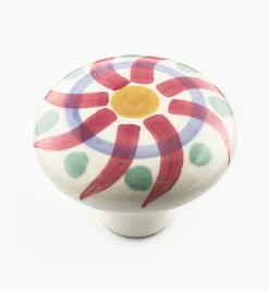 Red Swirl Painted Ceramic Knobs Knobs