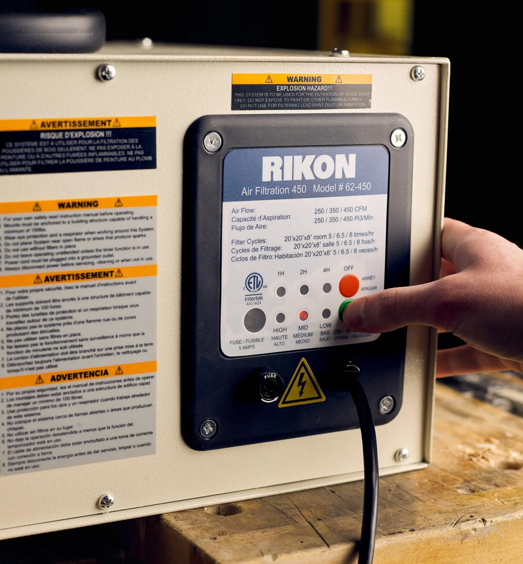 Outlet Rikon 1100 Cfm Air Cleaner (Model 62-1100) Workshop