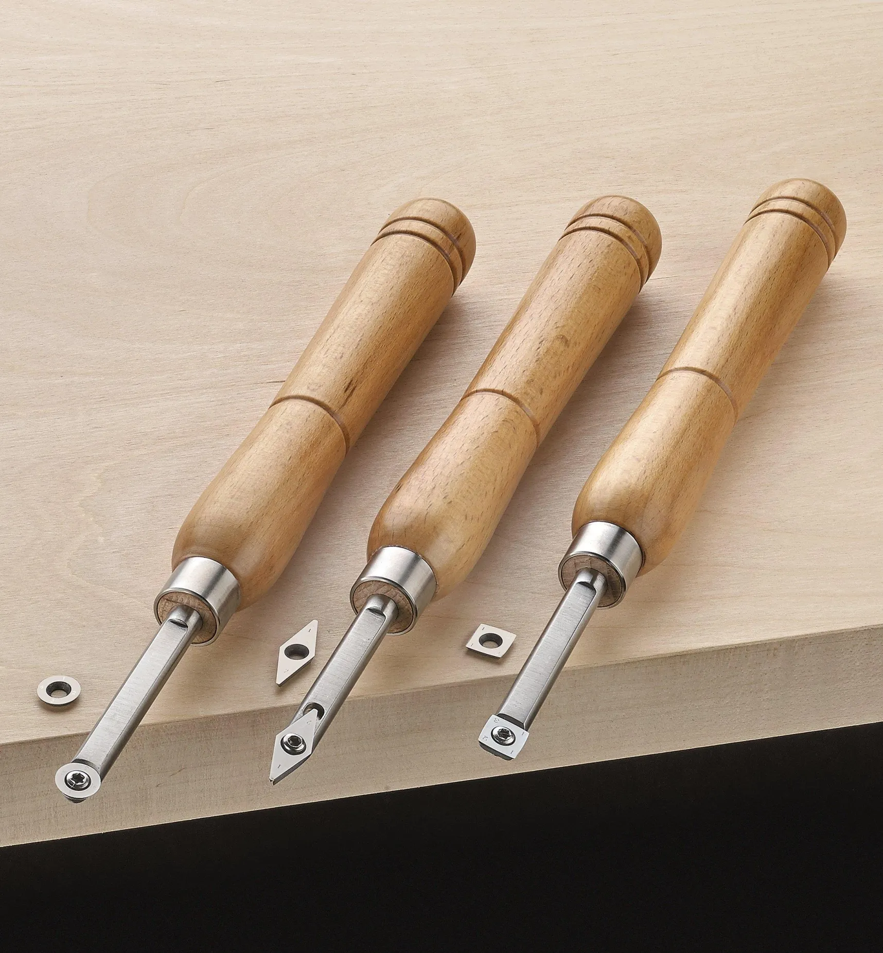 Hot Rikon 1/2 Hp Mini Lathe & Set Of 3 Carbide-Tipped Turning Tools Power Tools