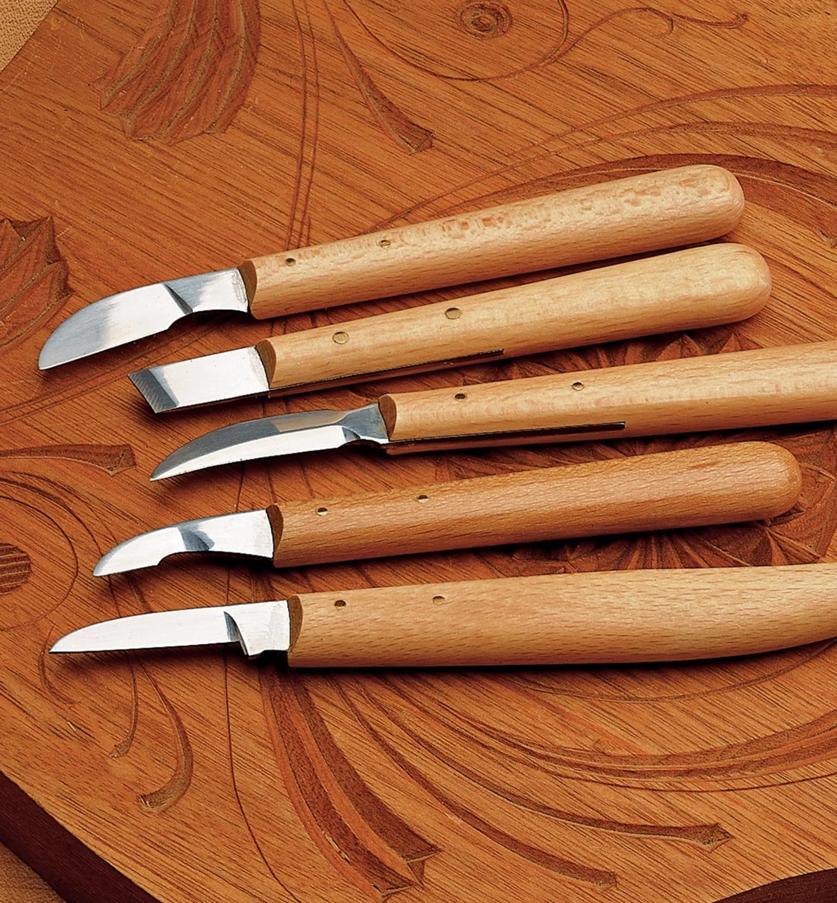 Set Of 5 German Chip Carving Knives Hand Tools