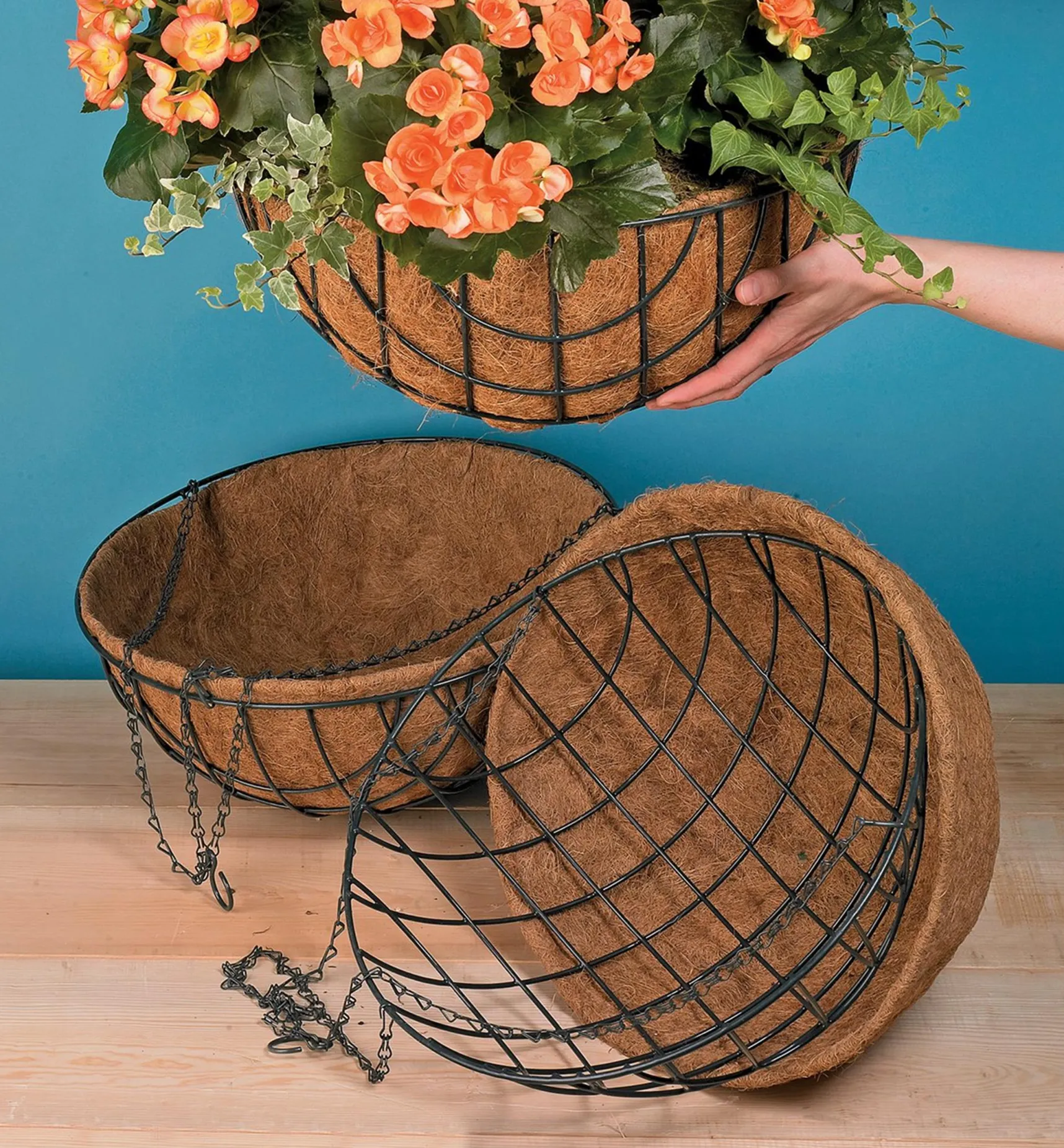Hot Set Of 3 Hanging Baskets Container Gardening