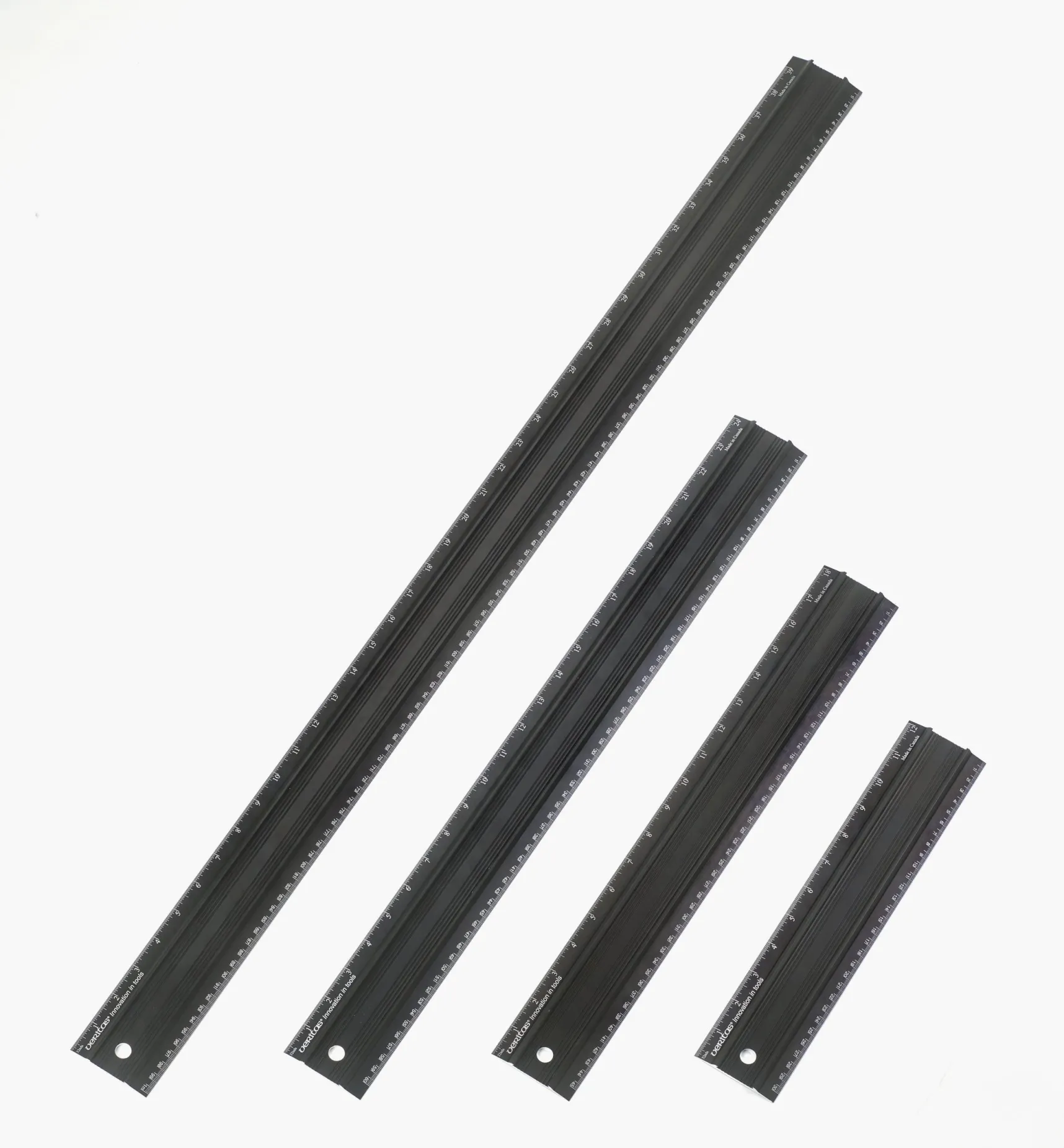 Set Of 4 Veritas Imperial/Metric Shop Rules Marking & Measuring