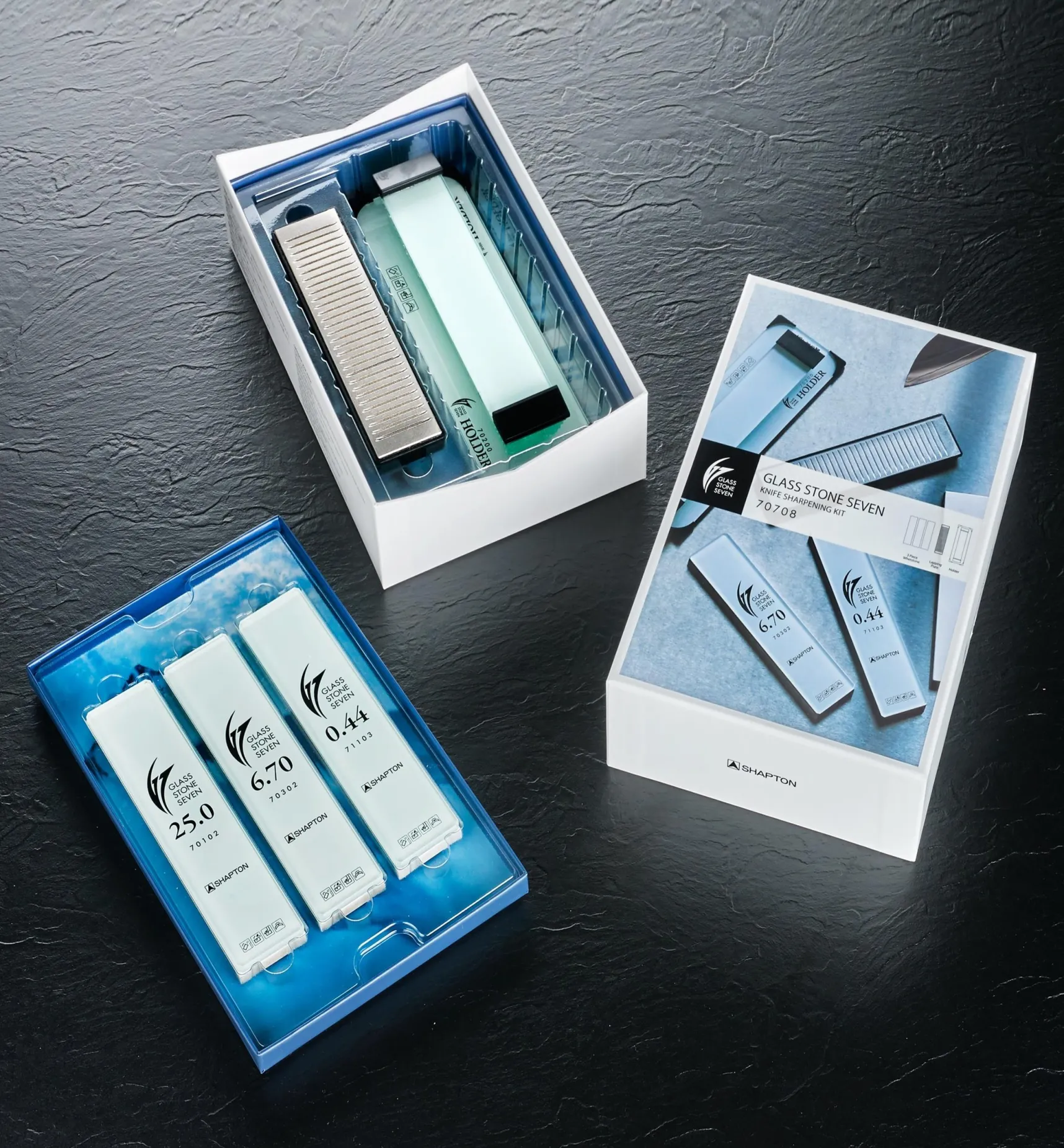 Clearance Shapton GlassStone Seven (GS7) Knife Sharpening Kit Sharpening