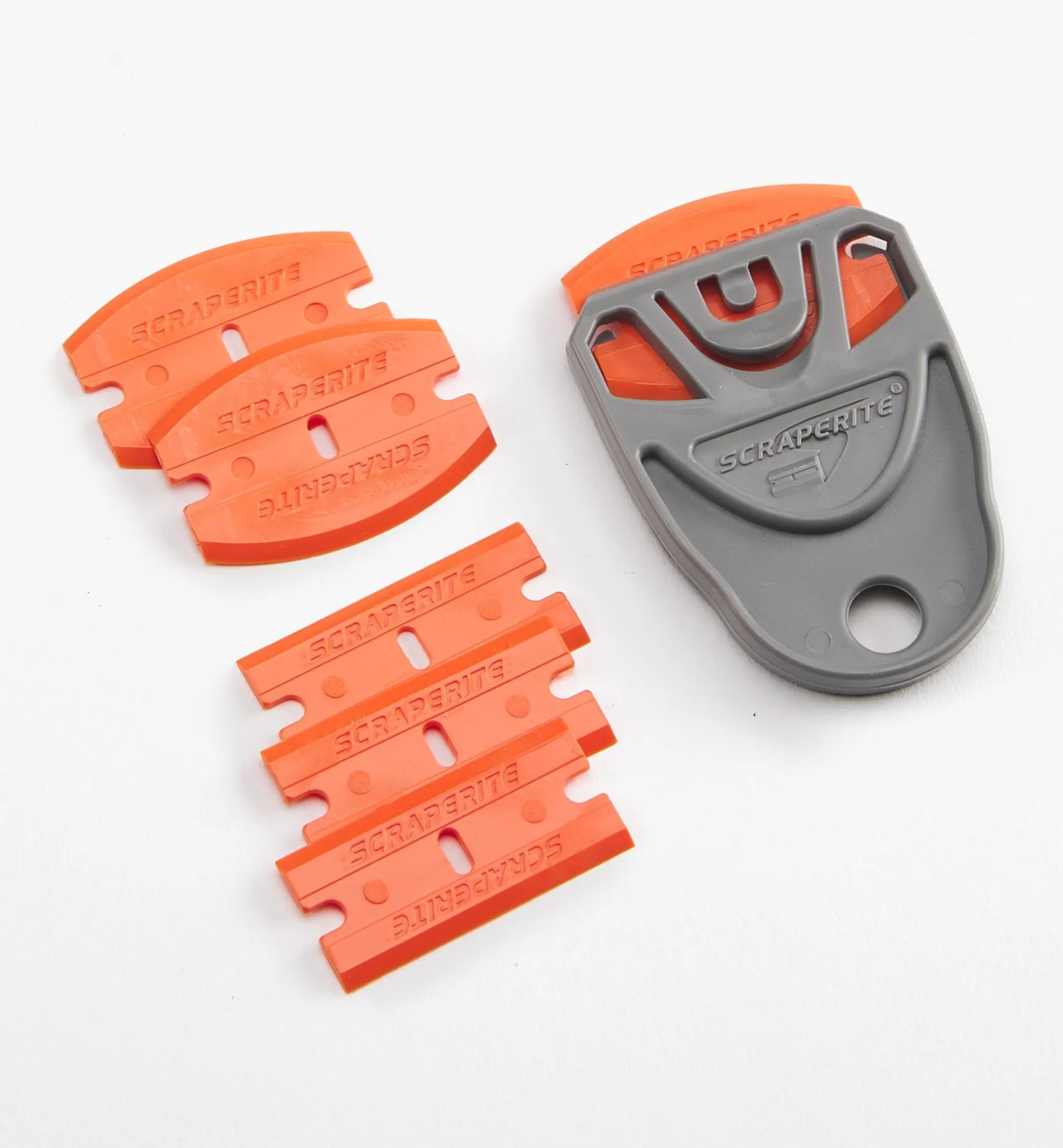 Best Small Holder & 6 Orange Plastic Razor Blades Scrapers
