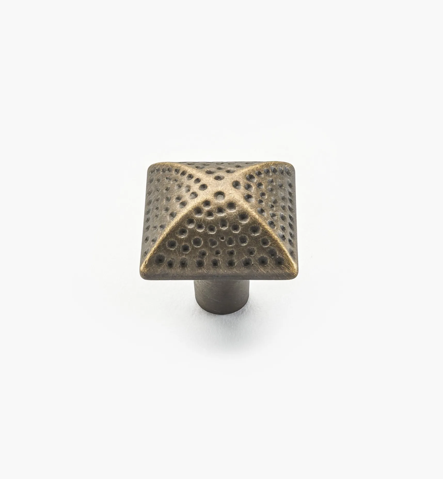 Outlet Solid Brass Dimpled Square Knob Knobs