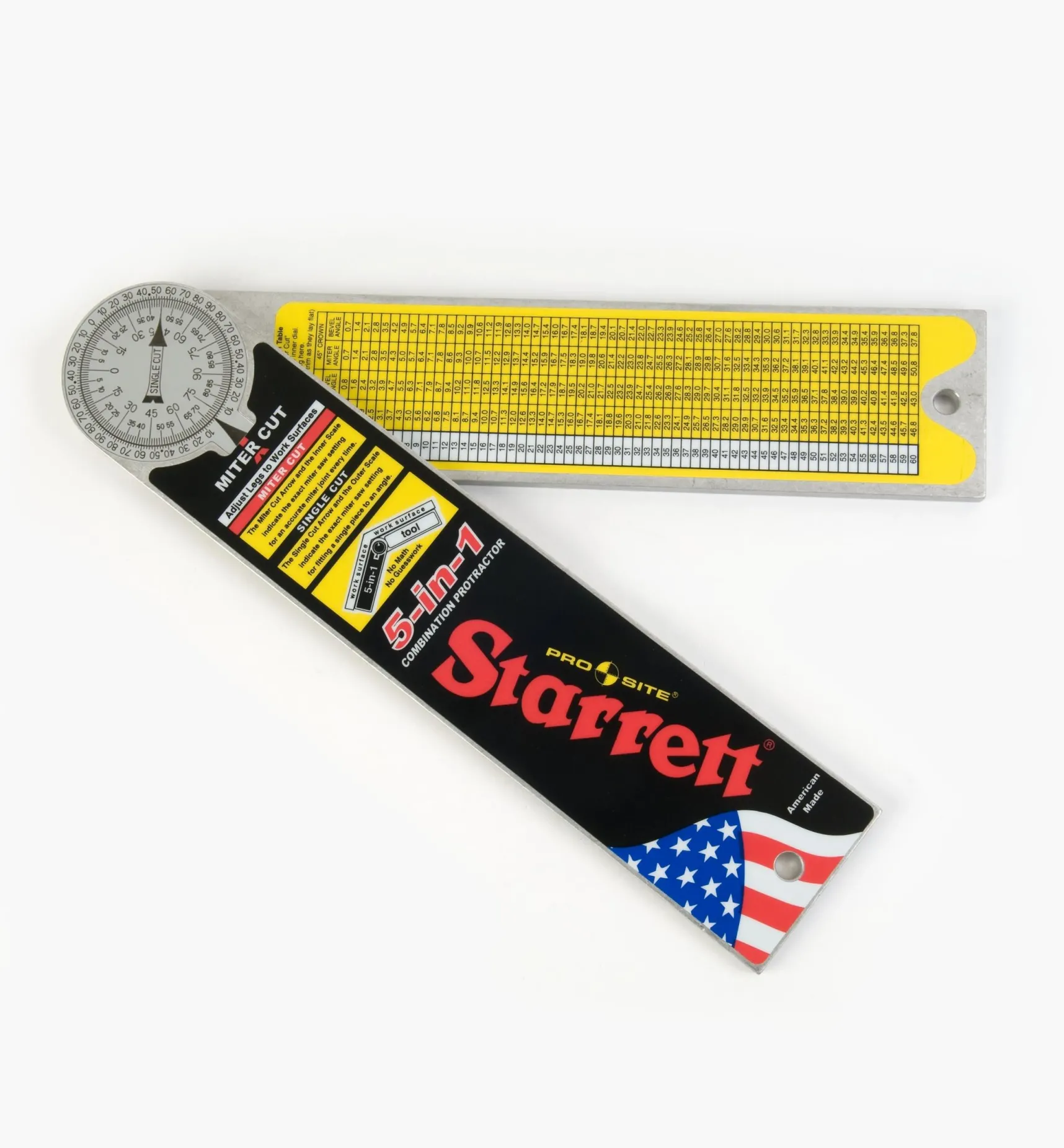Clearance Starrett 5-In-1 Protractor Marking & Measuring