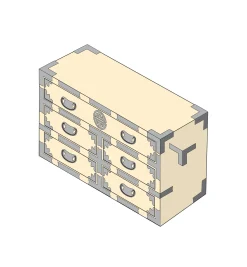 Outlet Tansu Straight Braces Box Hardware