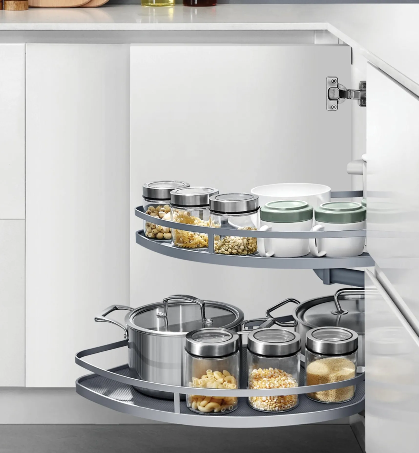 Outlet Two-Tier Corner Swing Tray Kitchen Hardware