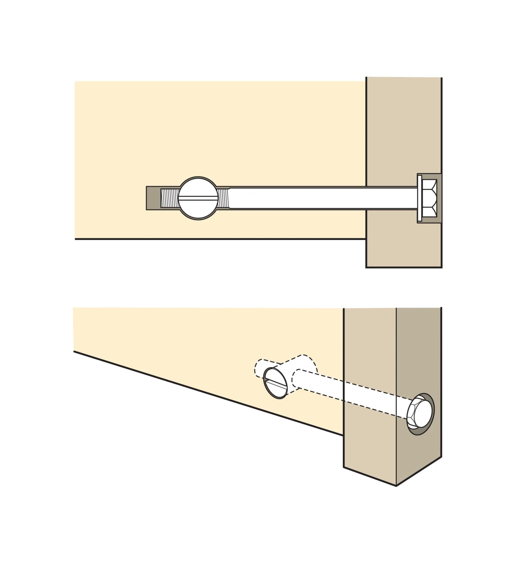 Veritas 1/4-20 (3") Knock-Down Fasteners Knock-Down Hardware