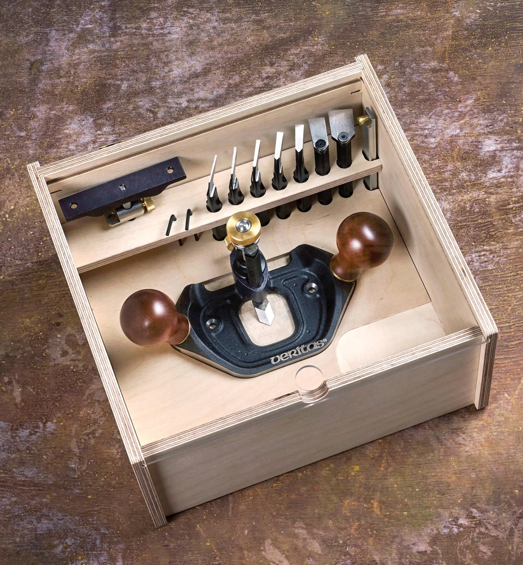 Best Veritas Large Router Plane, Box & Imperial Blades Set Routing
